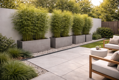 Modern Privacy Landscaping: Clean-Line Screening Plants + Planters for a Sleek Backyard